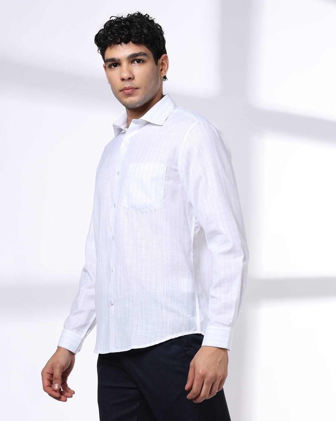 John Players | Men Striped Regular Fit Shirt|1