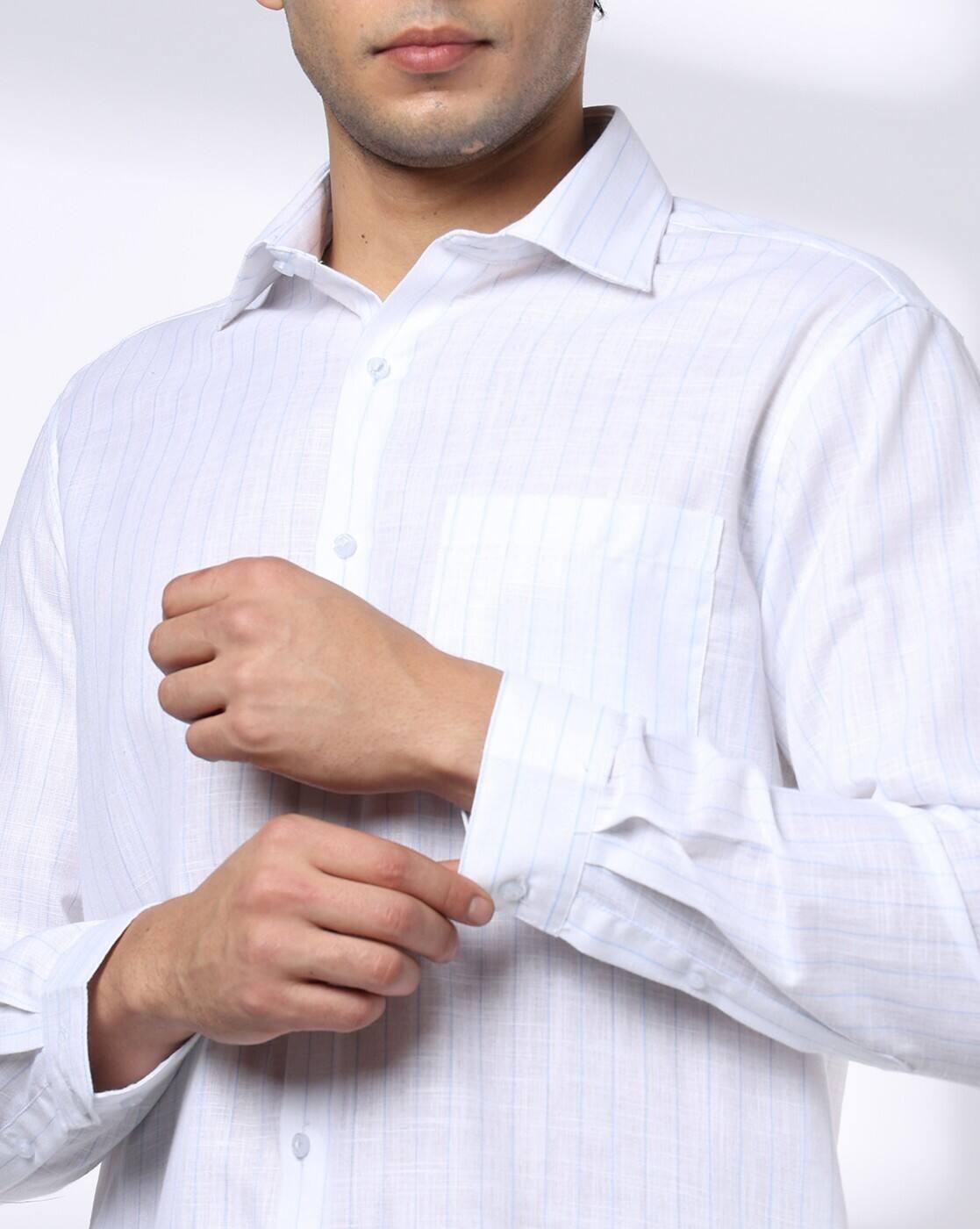 John Players | Men Striped Regular Fit Shirt|4