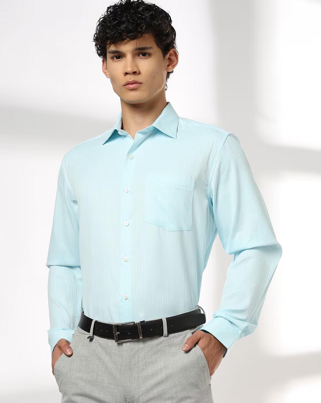 John Players | Men Striped Regular Fit Shirt|0