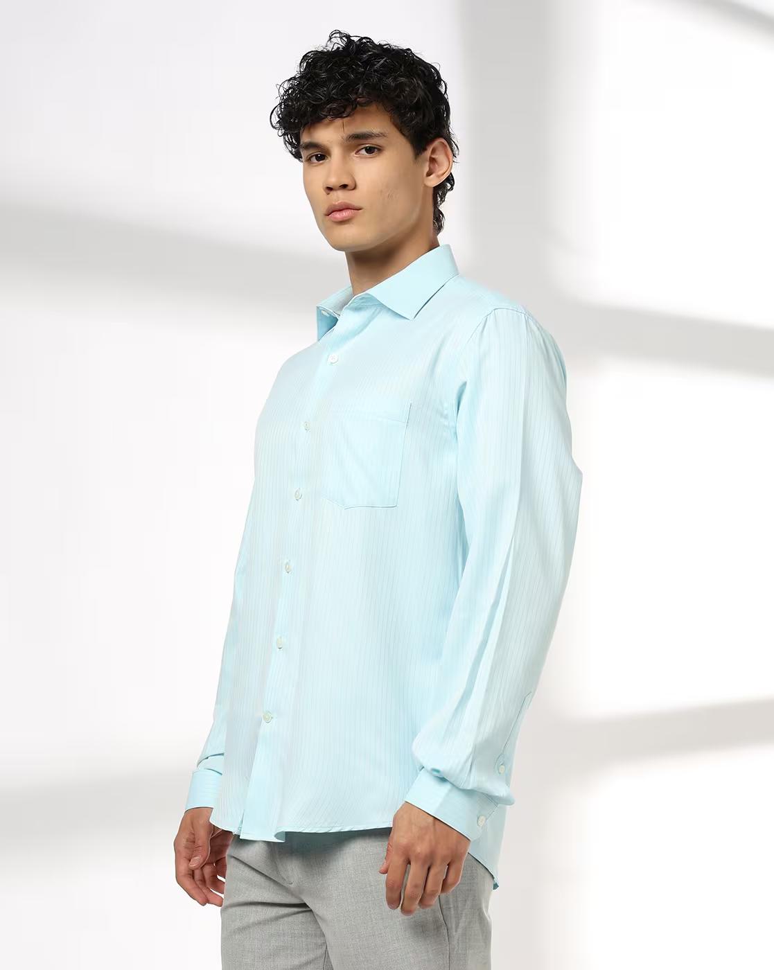John Players | Men Striped Regular Fit Shirt|1