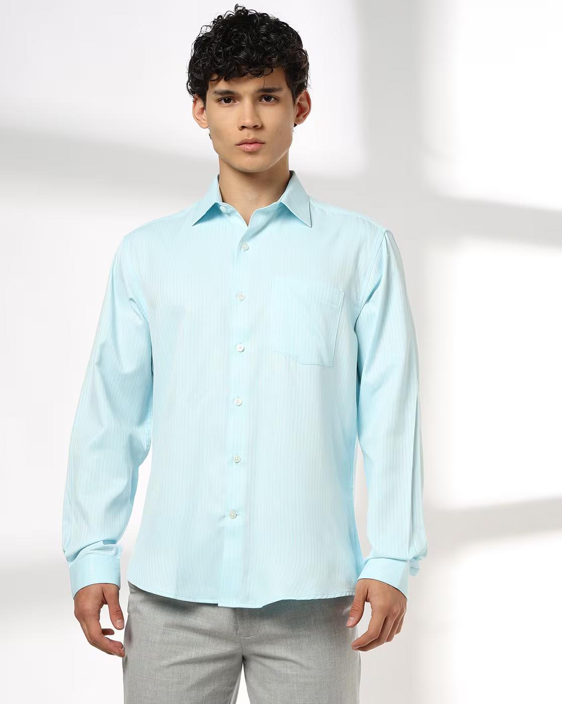 John Players | Men Striped Regular Fit Shirt|3