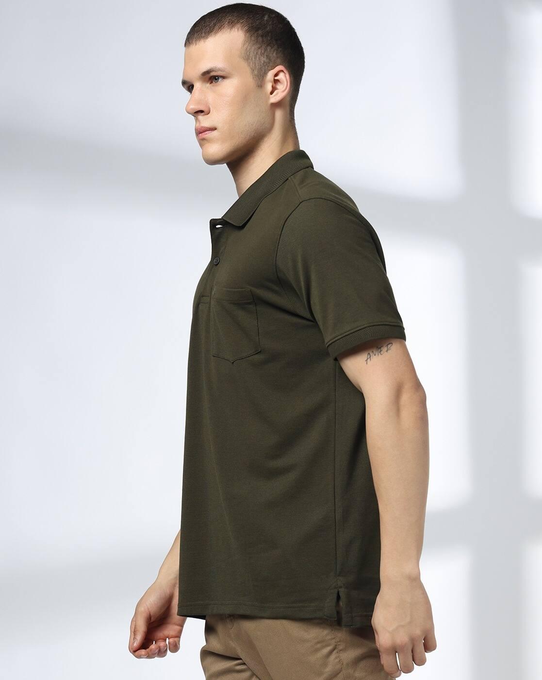 John Players | Men Slim Fit Polo T-Shirt with Patch Pocket|1