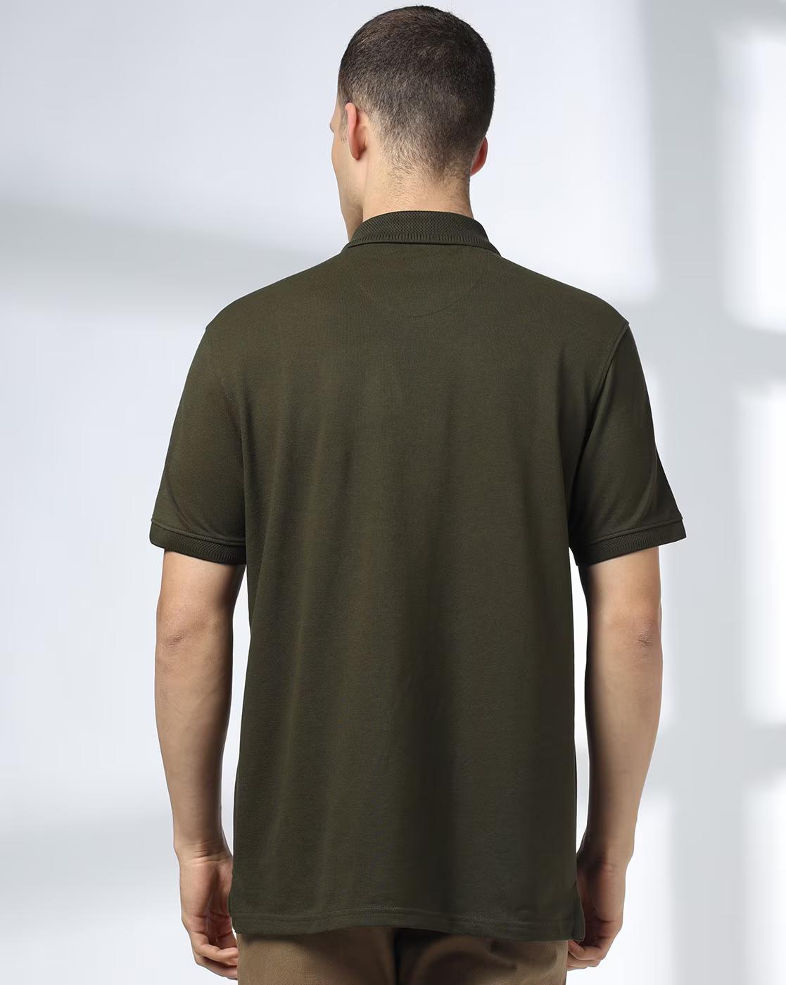 John Players | Men Slim Fit Polo T-Shirt with Patch Pocket|2