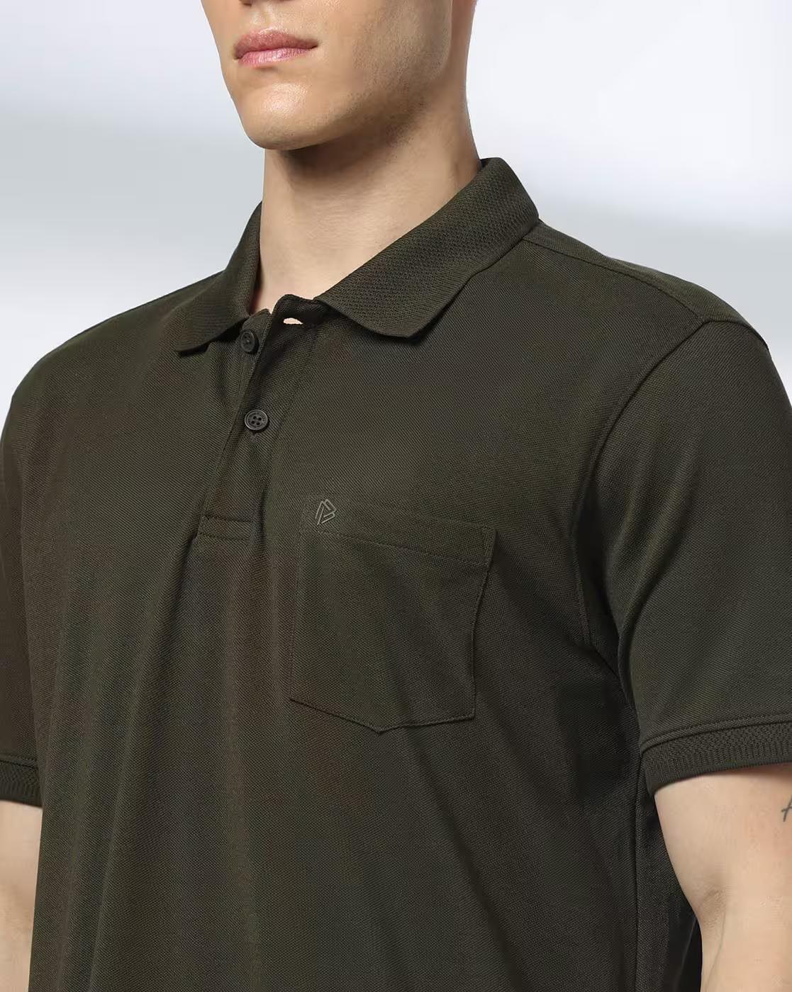 John Players | Men Slim Fit Polo T-Shirt with Patch Pocket|3