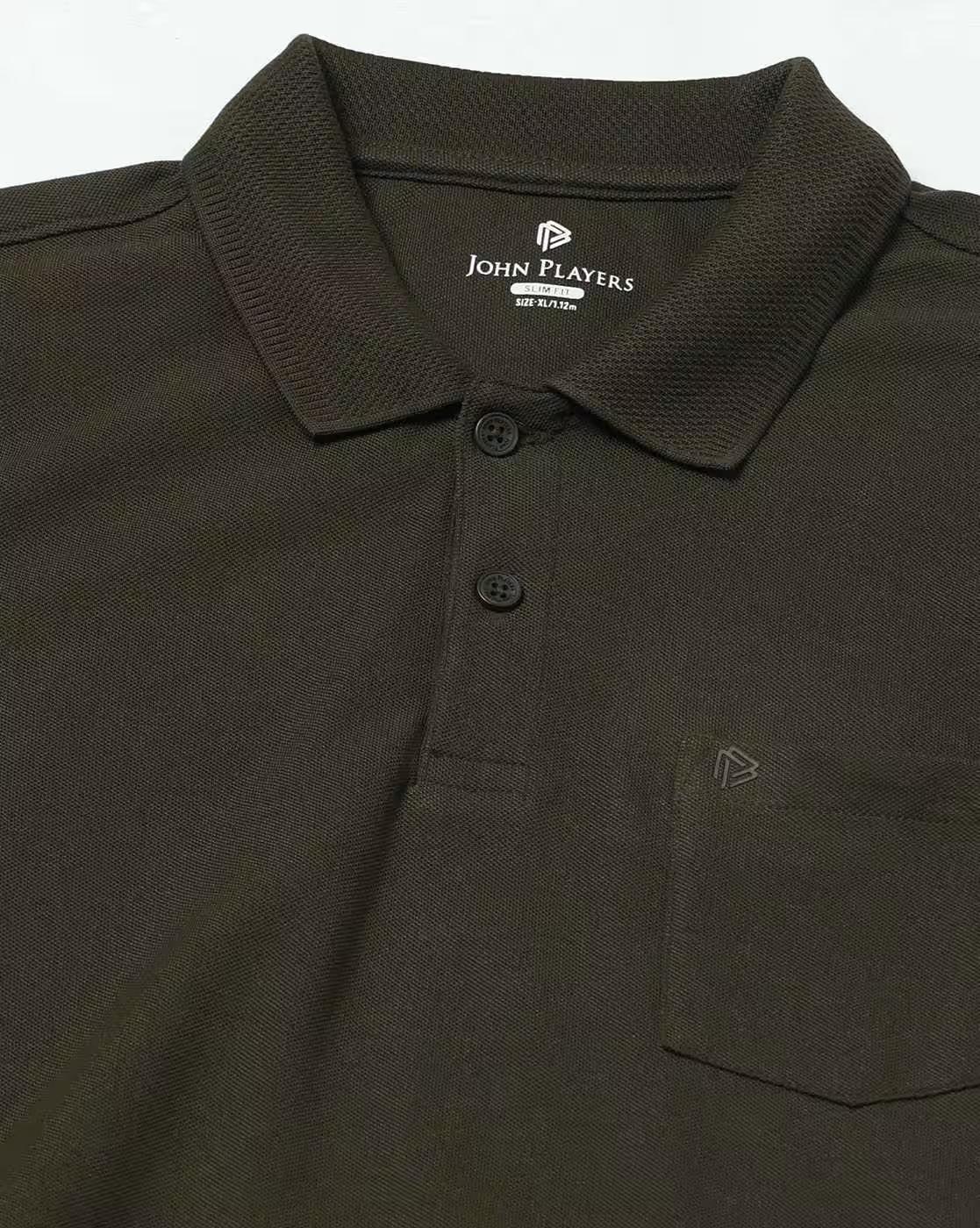 John Players | Men Slim Fit Polo T-Shirt with Patch Pocket|4