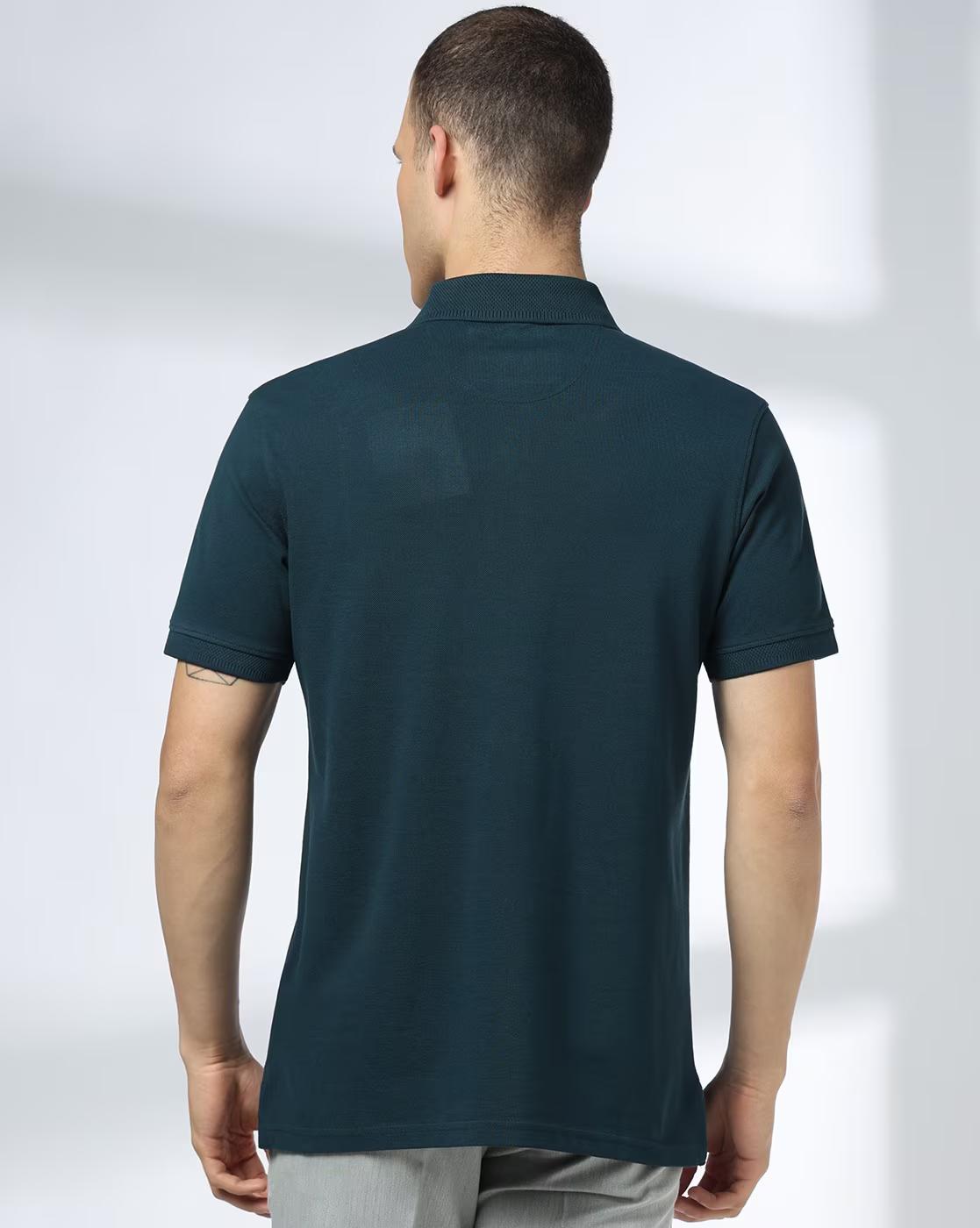 John Players | Men Slim Fit Polo T-Shirt with Patch Pocket|2