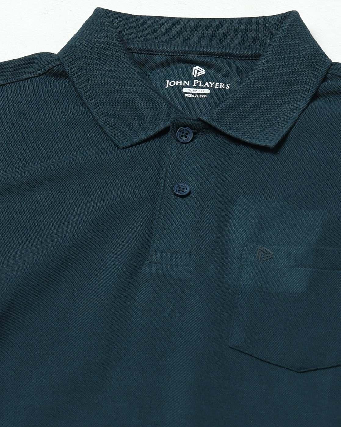 John Players | Men Slim Fit Polo T-Shirt with Patch Pocket|4