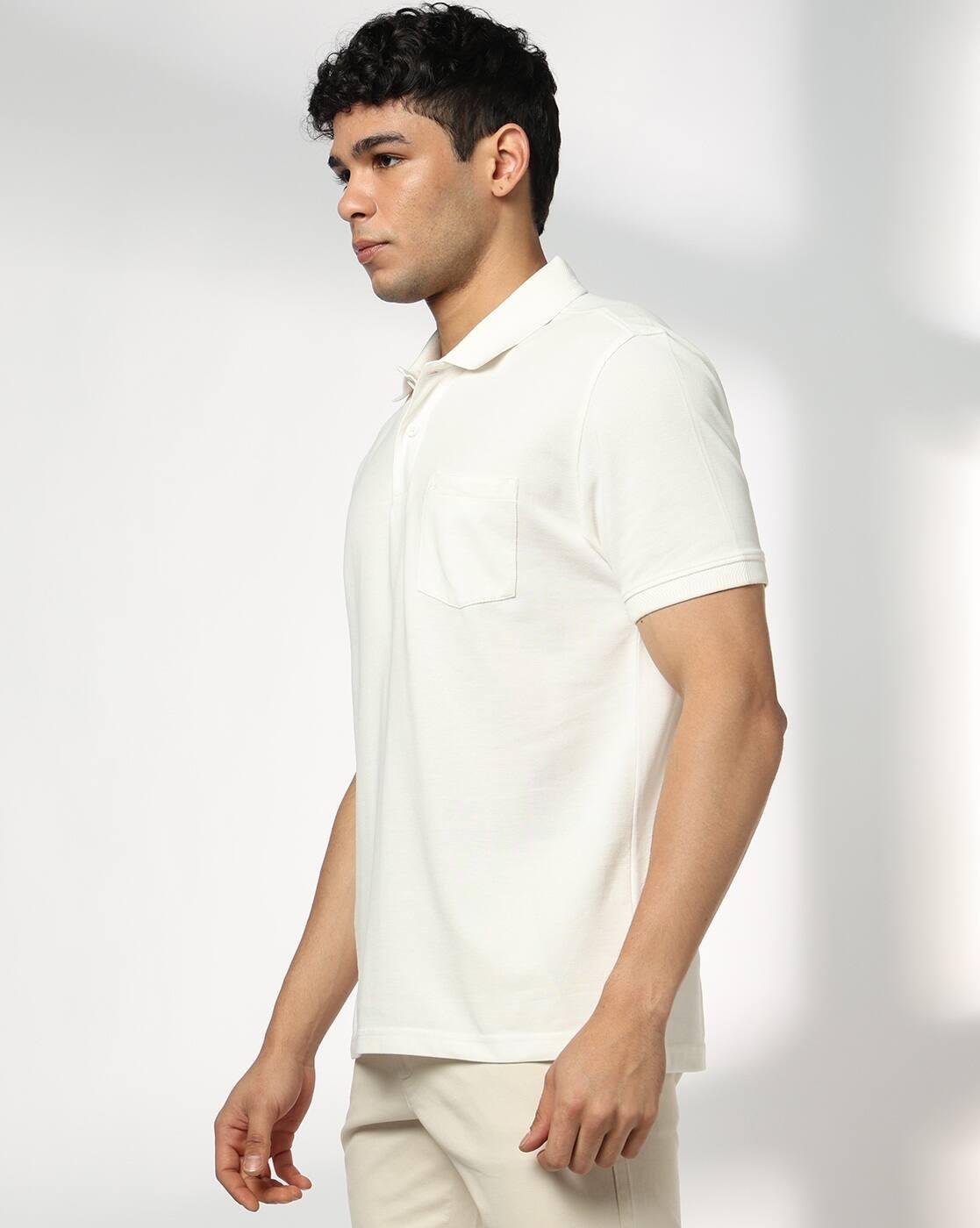John Players | Men Slim Fit Polo T-Shirt with Patch Pocket|1