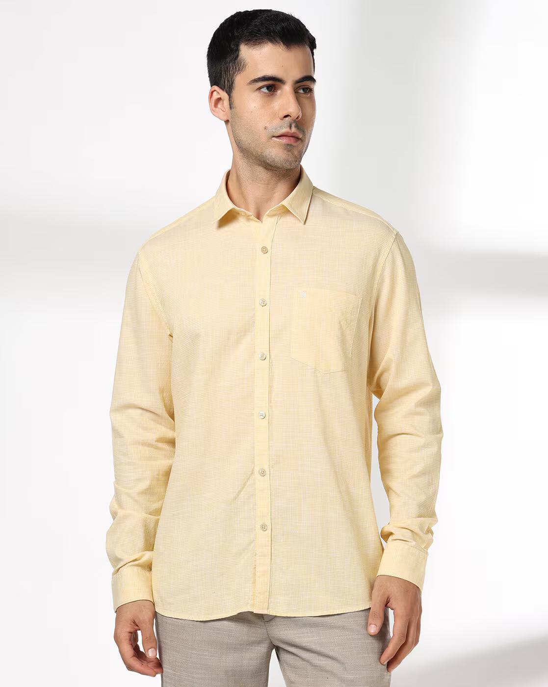 John Players | Men Cotton Slim Fit Casual Shirt|3