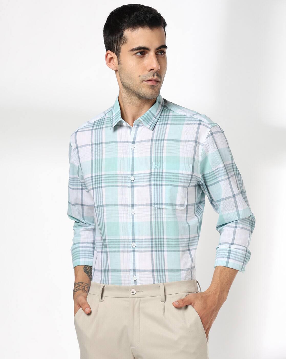 John Players | Men Checkered Slim Fit Casual Shirt|0