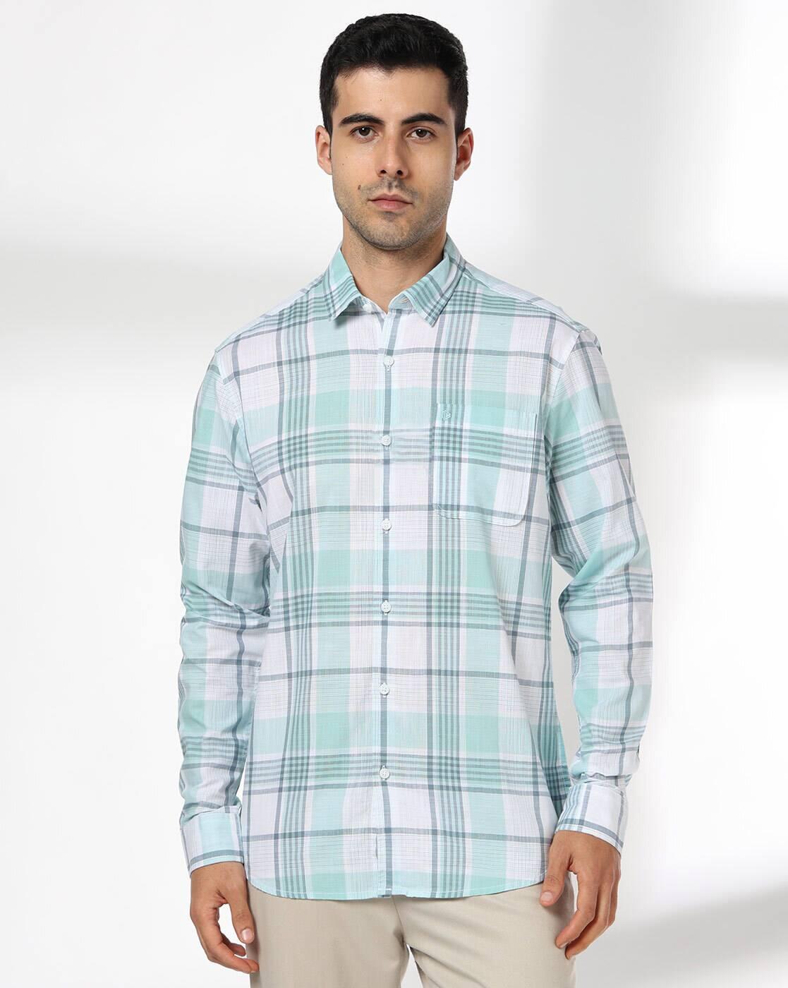 John Players | Men Checkered Slim Fit Casual Shirt|3