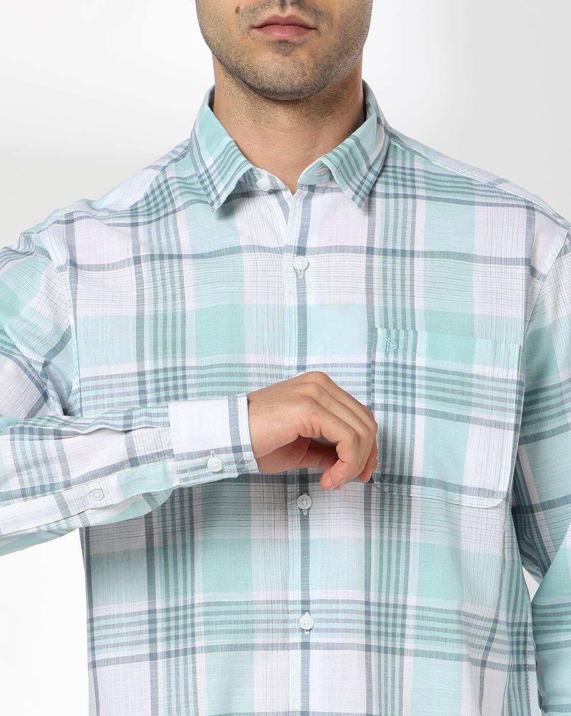 John Players | Men Checkered Slim Fit Casual Shirt|5