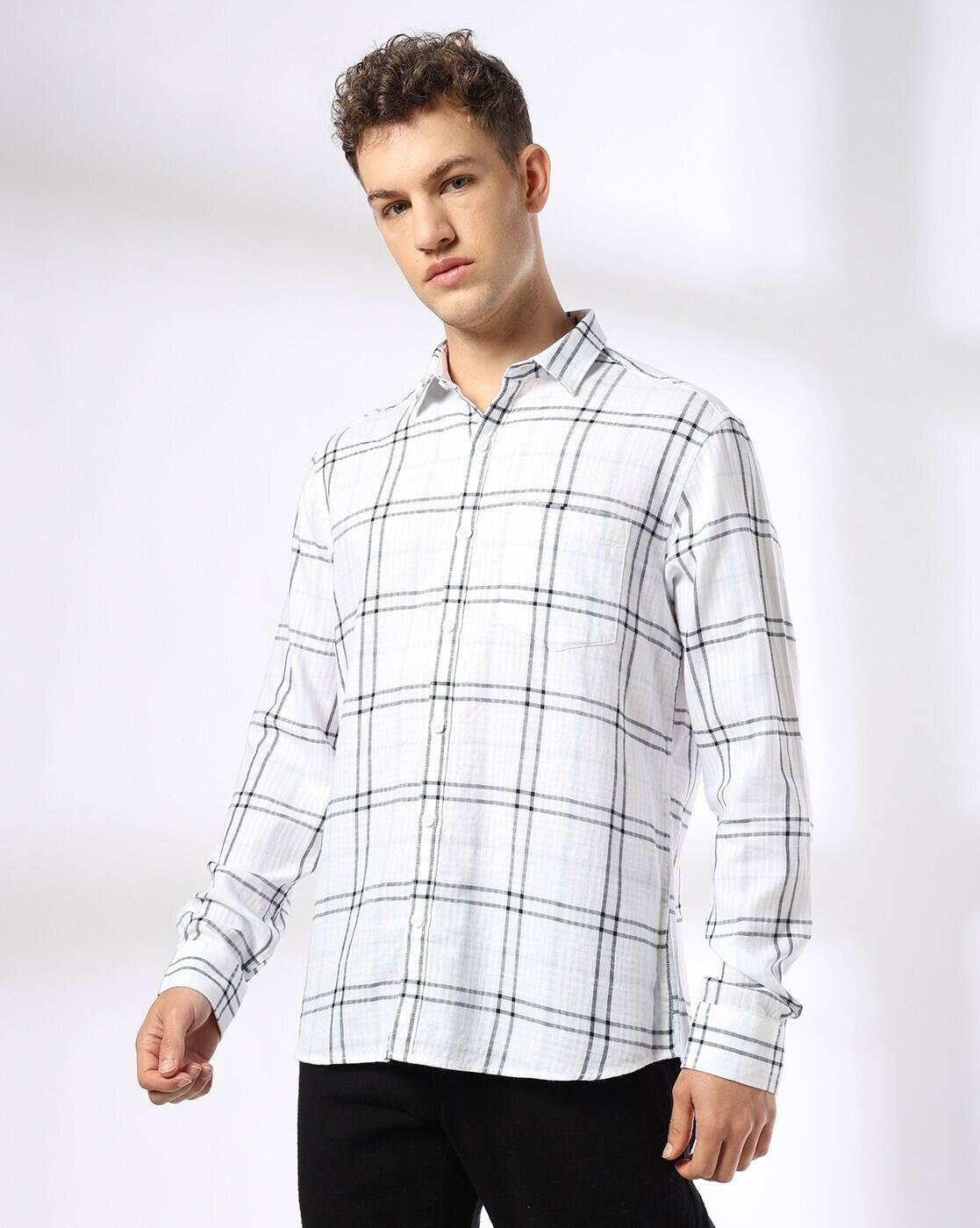 John Players | Men Checkered Slim Fit Casual Shirt|3