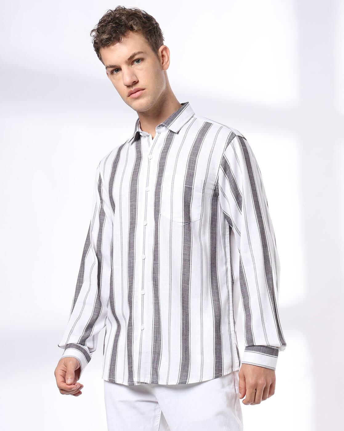 John Players | Men Striped Slim Fit Casual Shirt|3