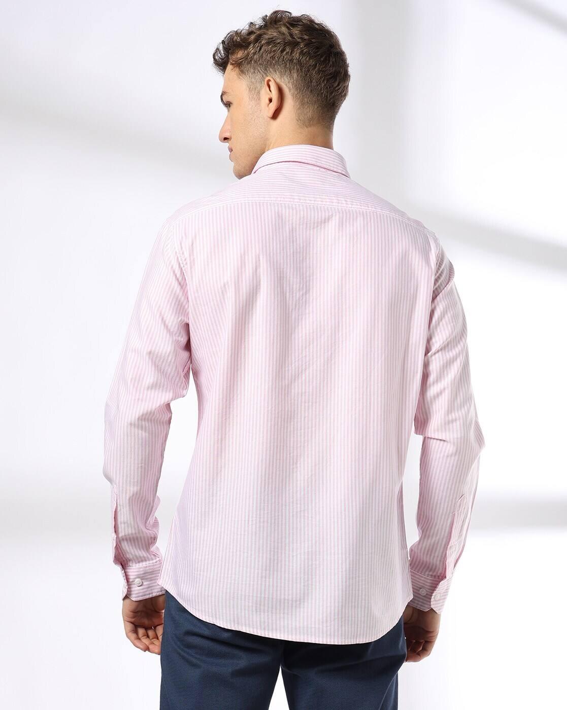 John Players | Men Striped Slim Fit Casual Shirt|2