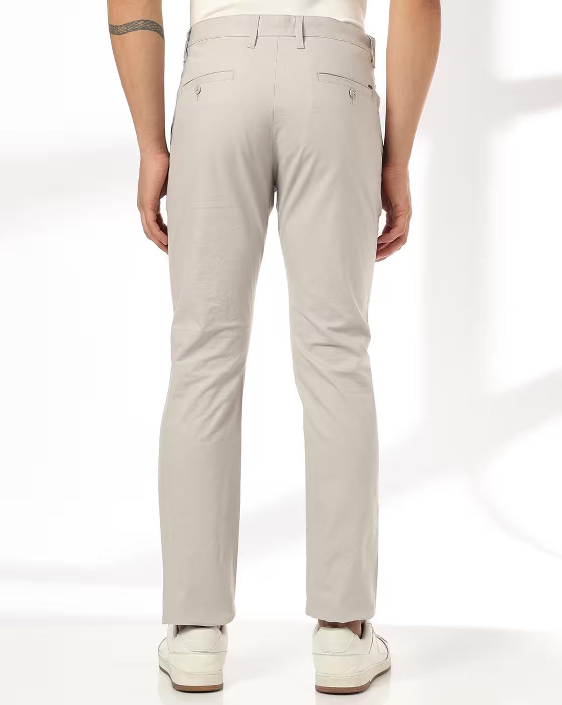 John Players | Men Slim Fit Flat-Front Chinos|2