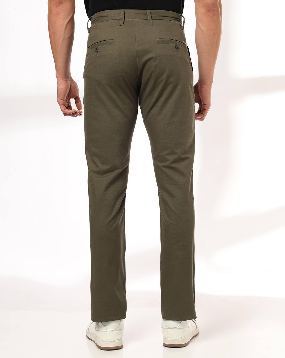John Players | Men Smart Slim Fit Flat-Front Trousers|2