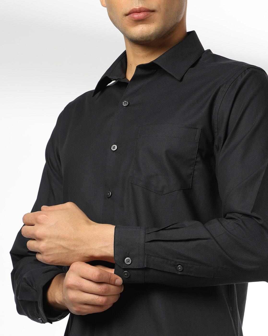 John Players | Men Slim Fit Cotton Shirt with Patch Pocket|4