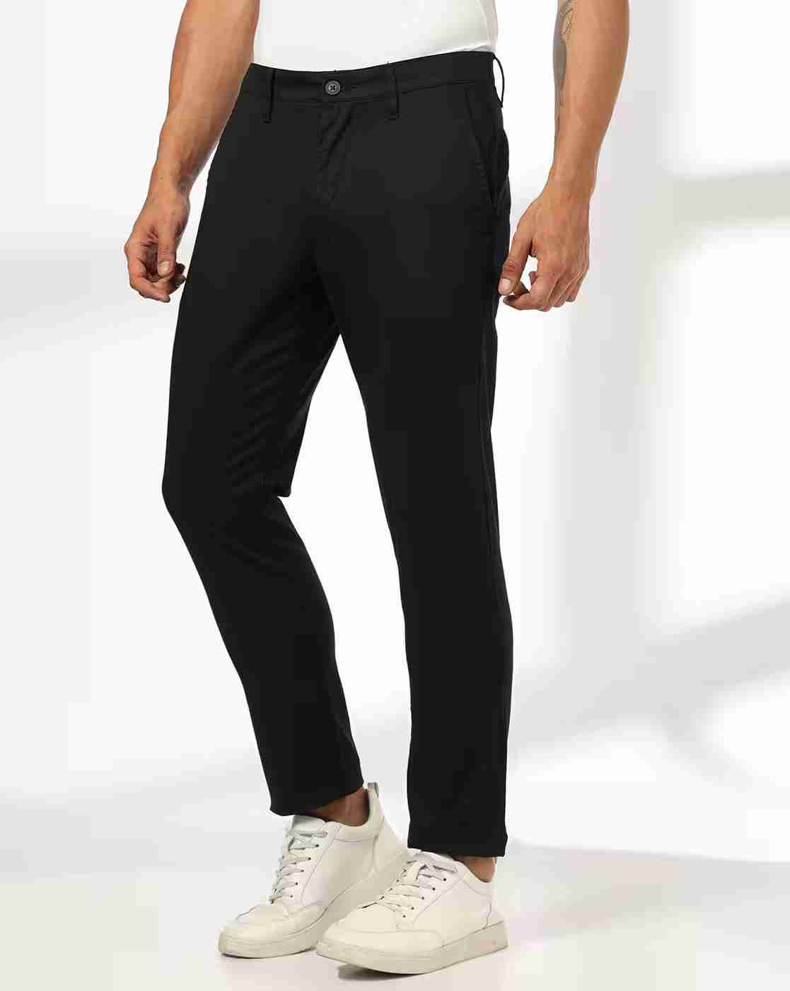 John Players | Slim Fit Flat-Front Casual Trousers|0