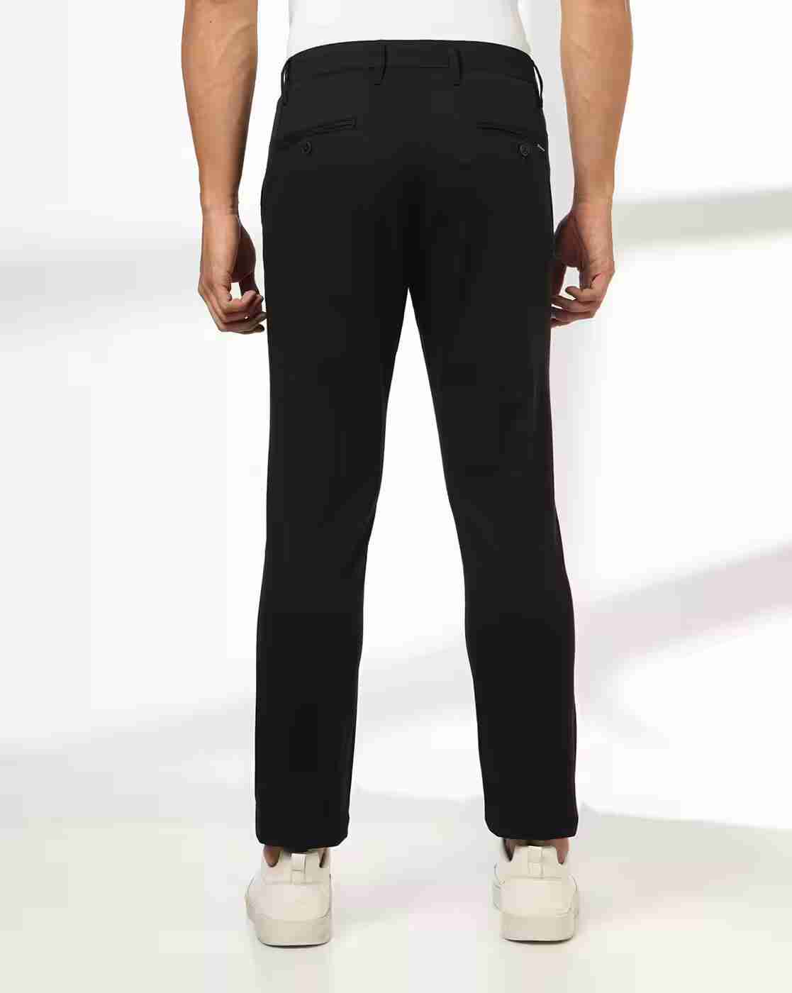 John Players | Slim Fit Flat-Front Casual Trousers|2
