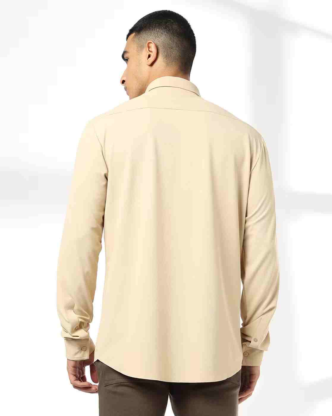 John Players | Men Slim Fit Shirt with Logo Embroidery|2