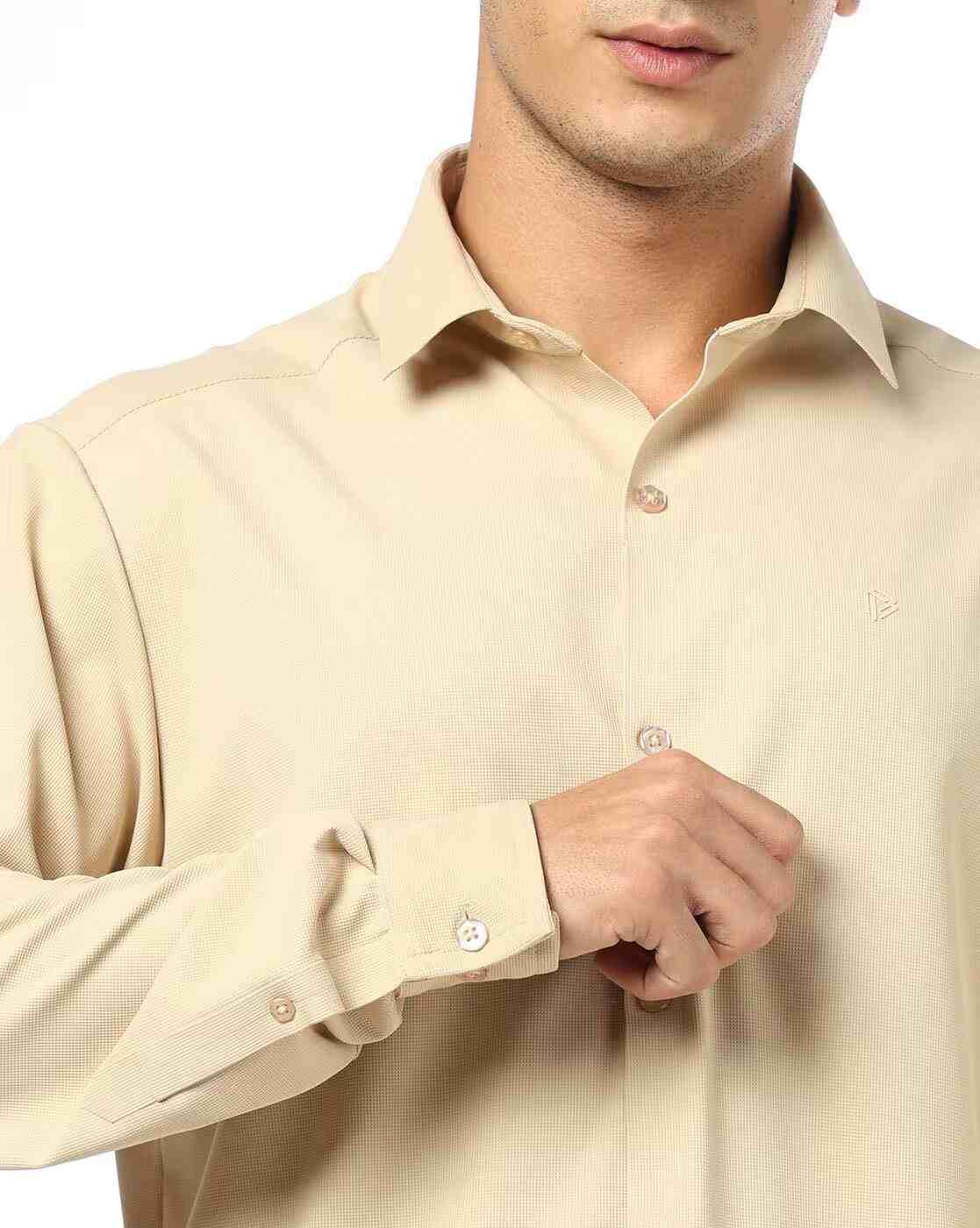 John Players | Men Slim Fit Shirt with Logo Embroidery|4