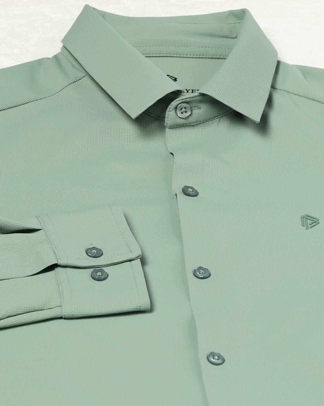 John Players | Men Slim Fit Shirt with Logo Embroidery|4
