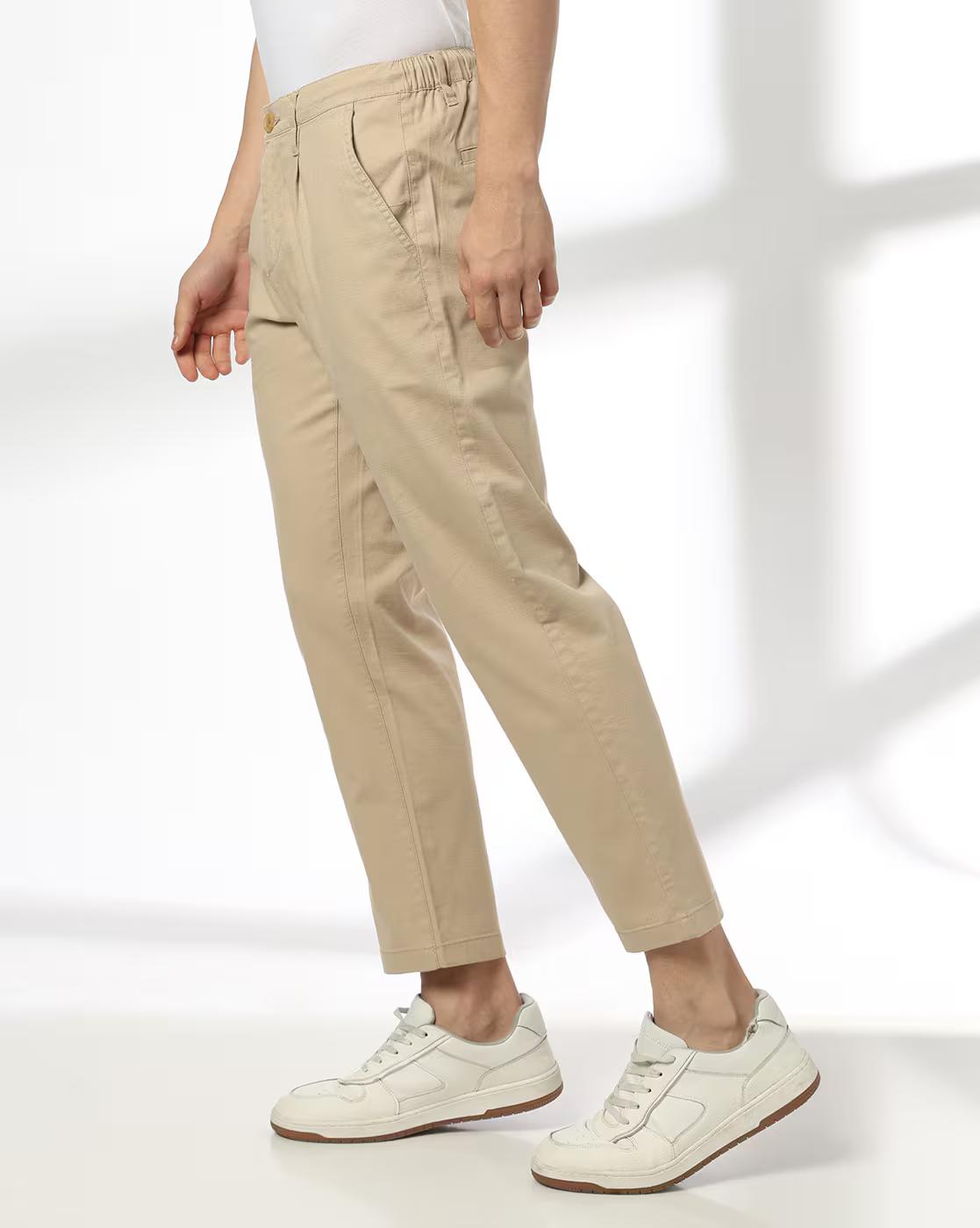 John Players | Men Relaxed Fit Pleated Chinos|1