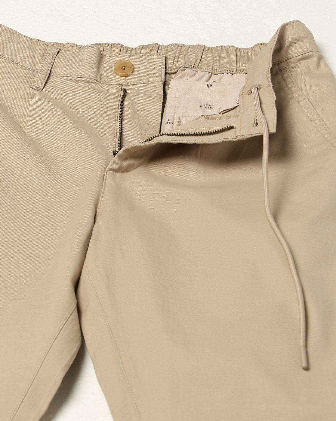 John Players | Men Relaxed Fit Pleated Chinos|4