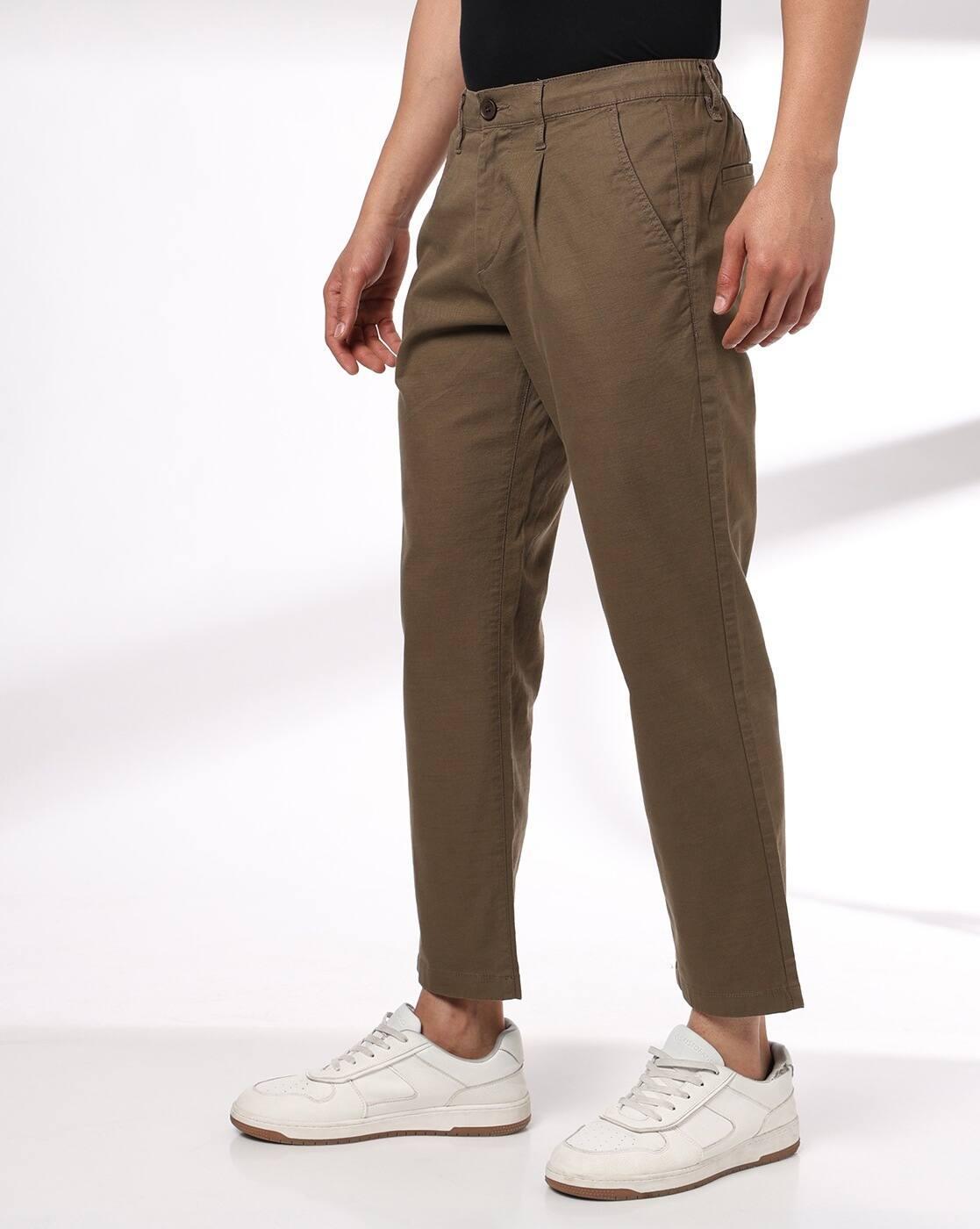 John Players | Men Comfort Fit Pleated Chinos|1