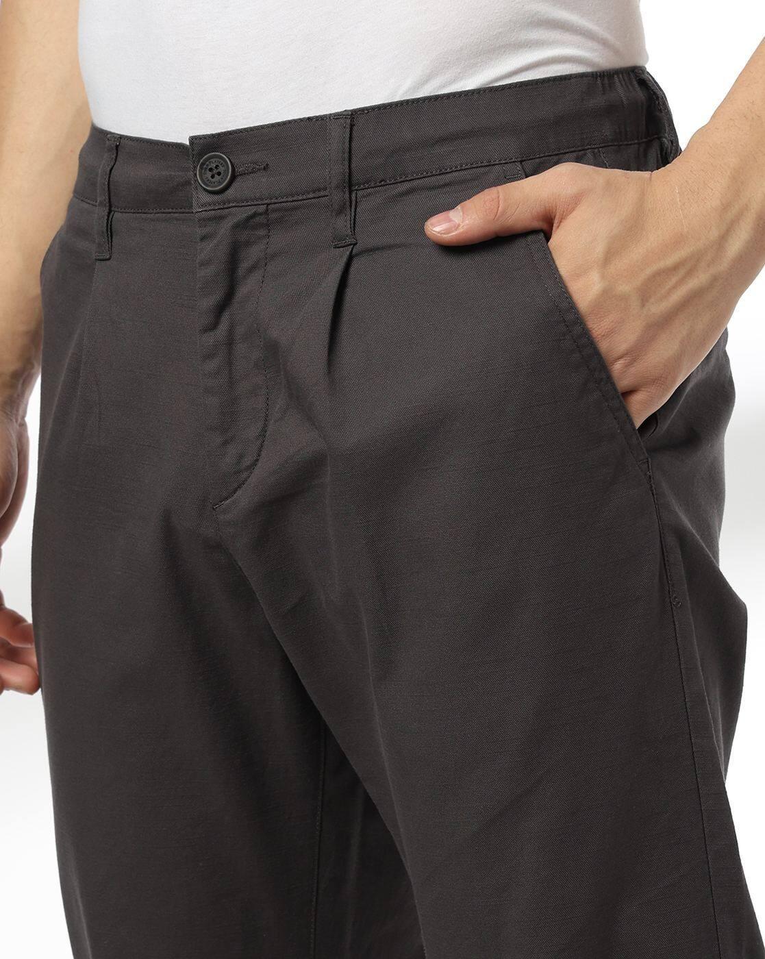 John Players | Men Comfort Fit Pleated Chinos|3