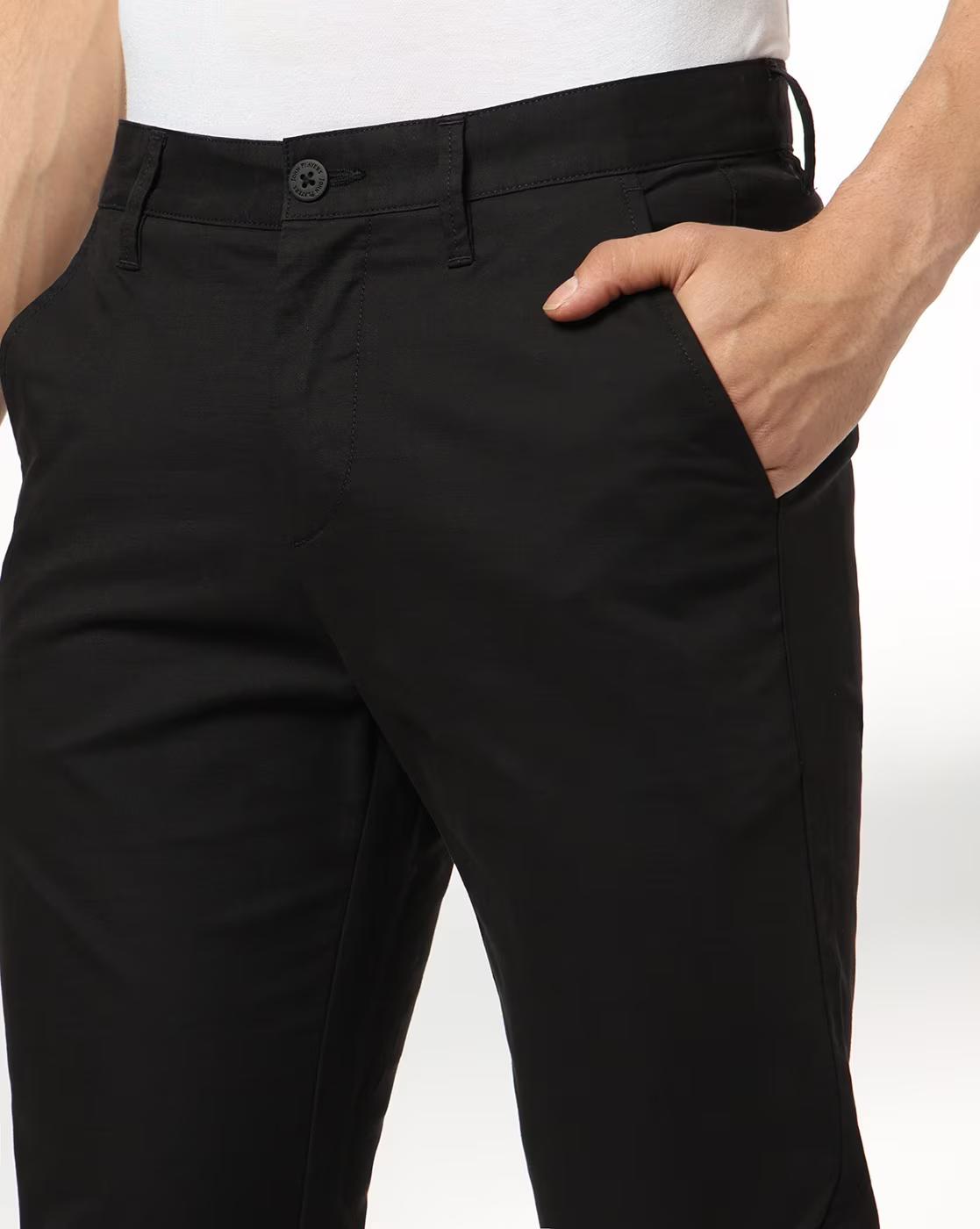 John Players | Men Straight Fit Flat-Front Chinos|3