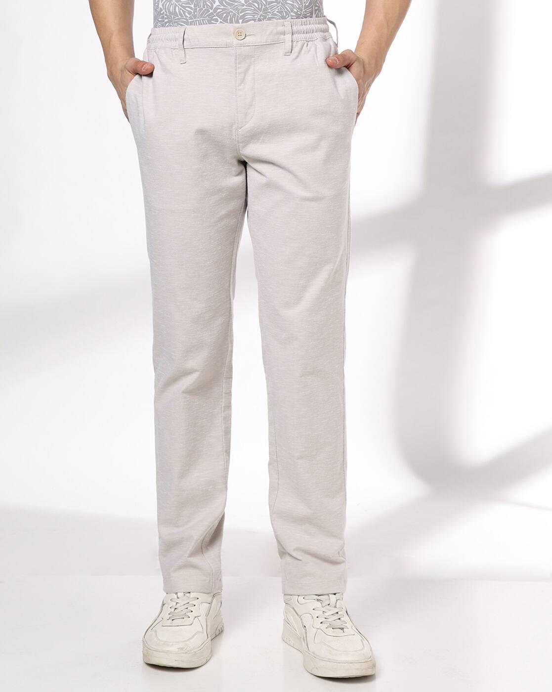 John Players | Men Patterned Straight Fit Flat-Front Trousers|0
