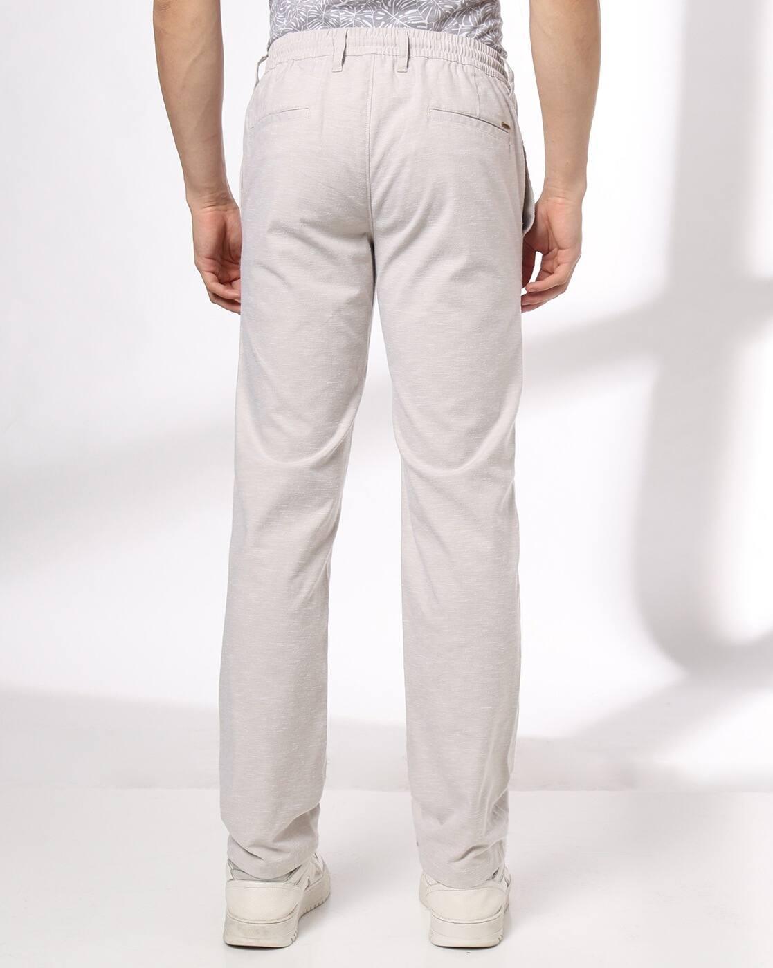 John Players | Men Patterned Straight Fit Flat-Front Trousers|2