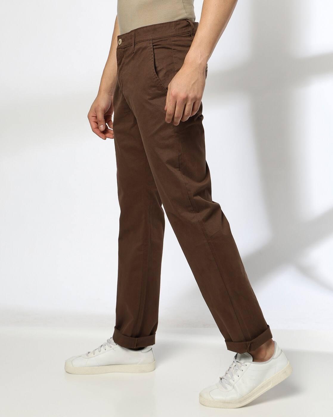 John Players | Men Straight Fit Mid-Rise Chinos|1