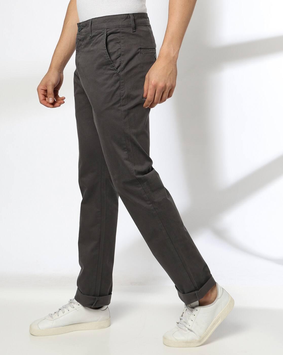 John Players | Men Straight Fit Mid-Rise Chinos|1
