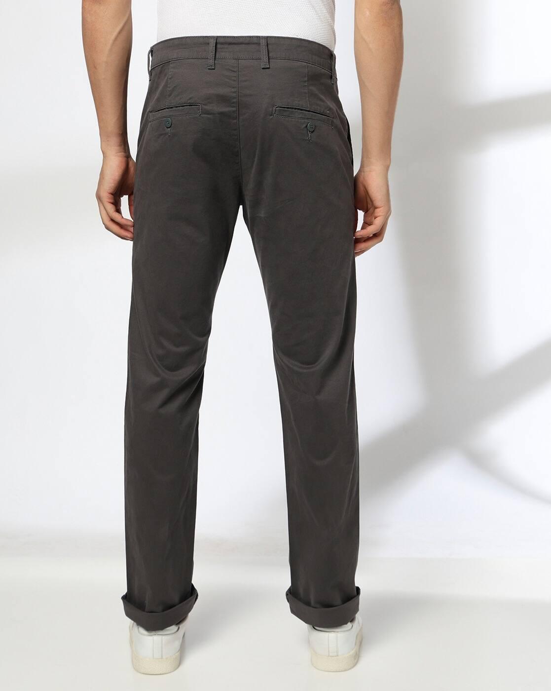 John Players | Men Straight Fit Mid-Rise Chinos|2