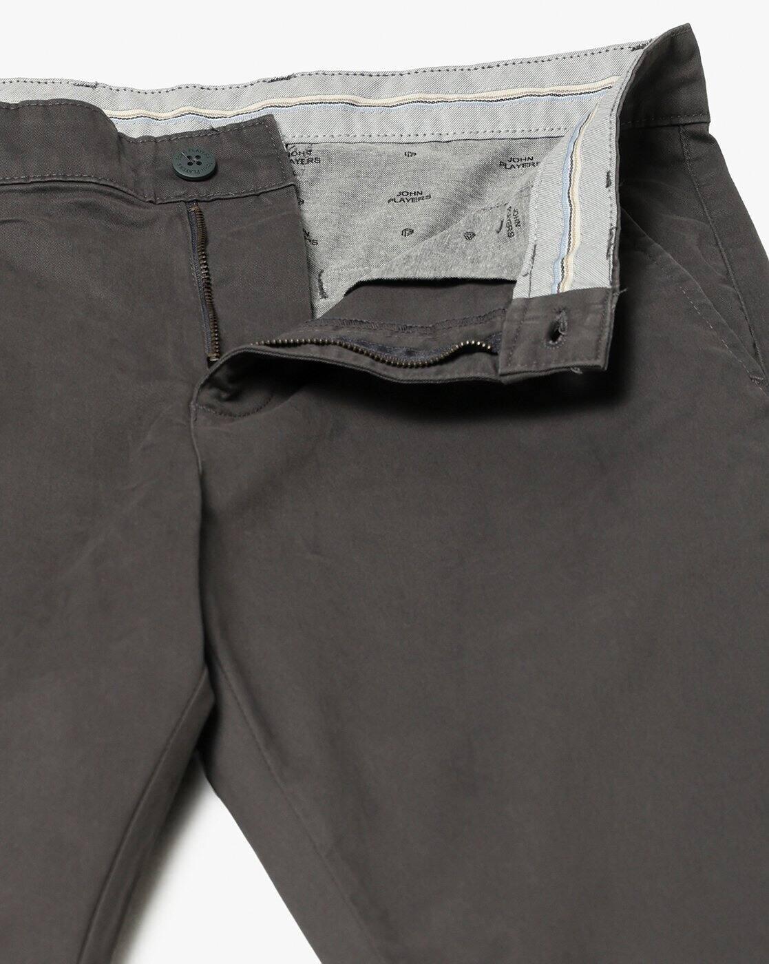 John Players | Men Straight Fit Mid-Rise Chinos|4