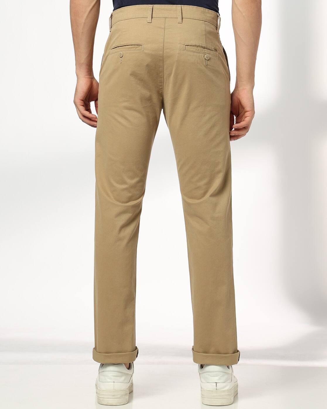 John Players | Men Straight Fit Flat-Front Chinos|2