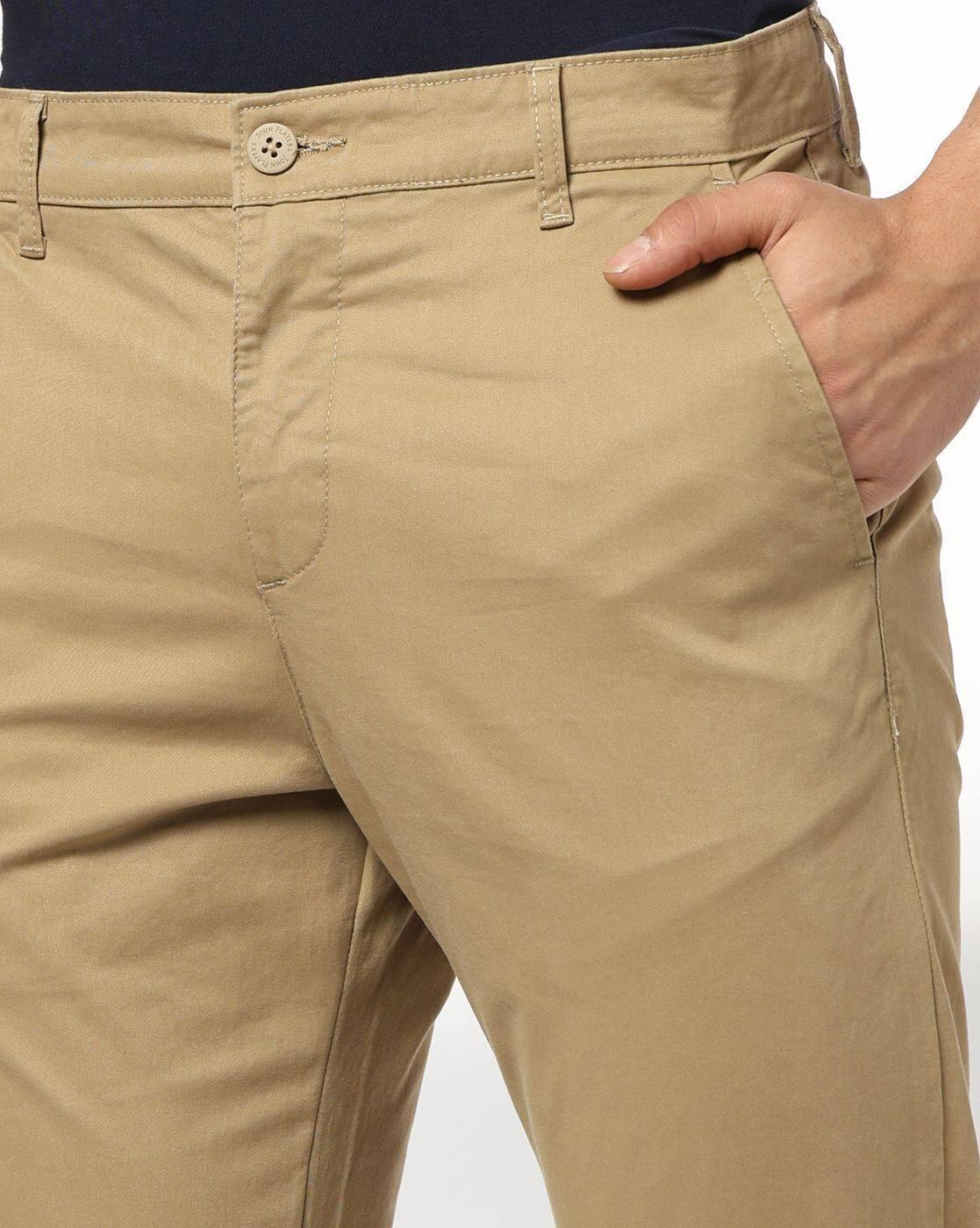 John Players | Men Straight Fit Flat-Front Chinos|3