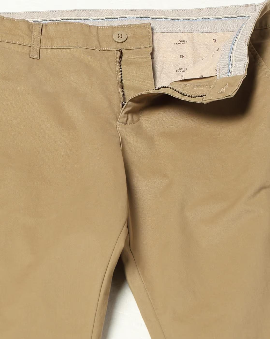John Players | Men Straight Fit Flat-Front Chinos|4