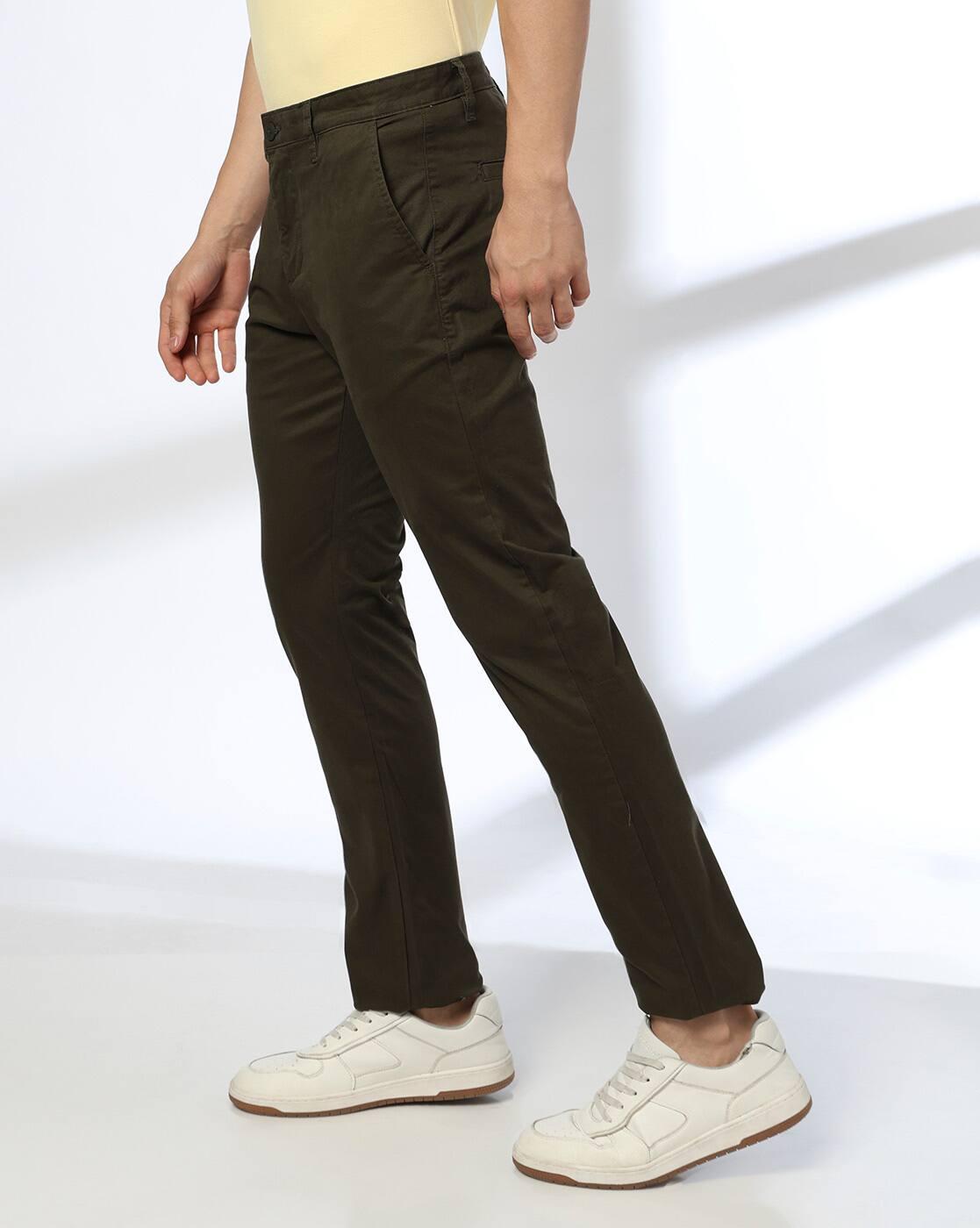 John Players | Men Straight Fit Mid-Rise Chinos|1