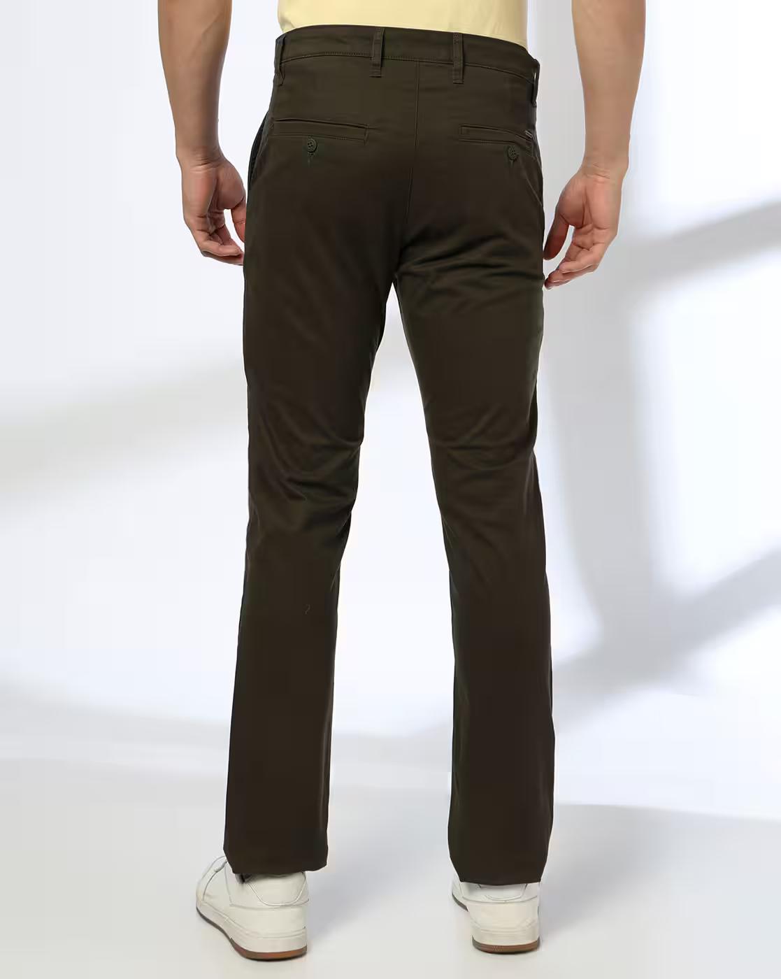 John Players | Men Straight Fit Mid-Rise Chinos|2