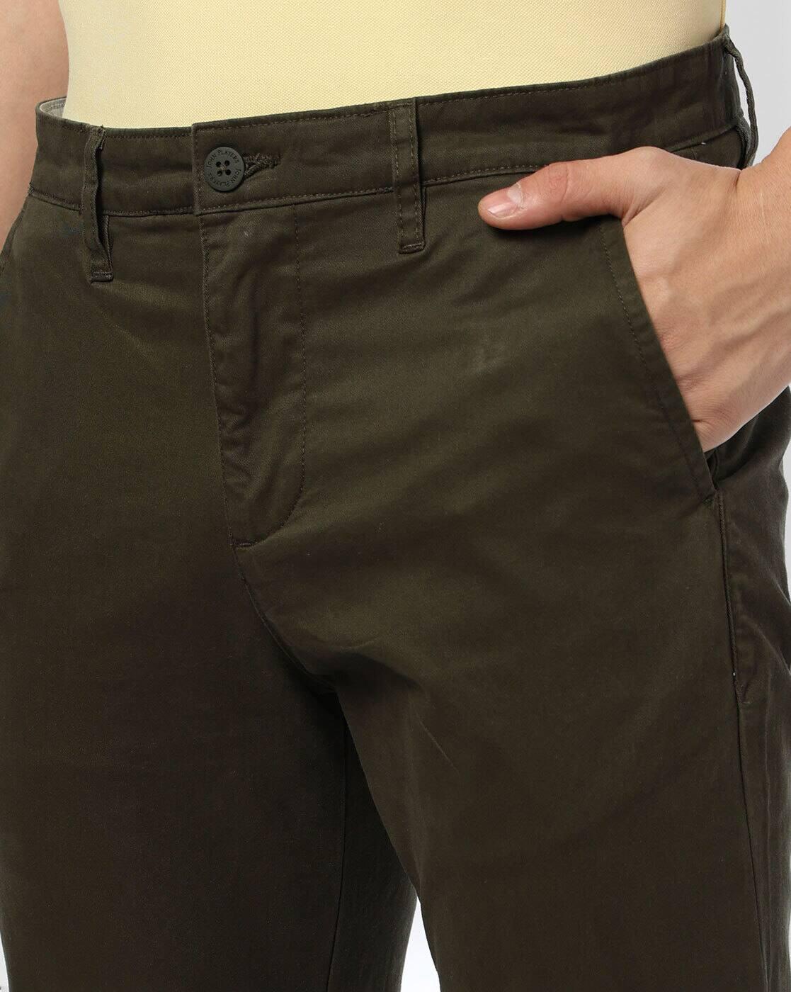 John Players | Men Straight Fit Mid-Rise Chinos|3