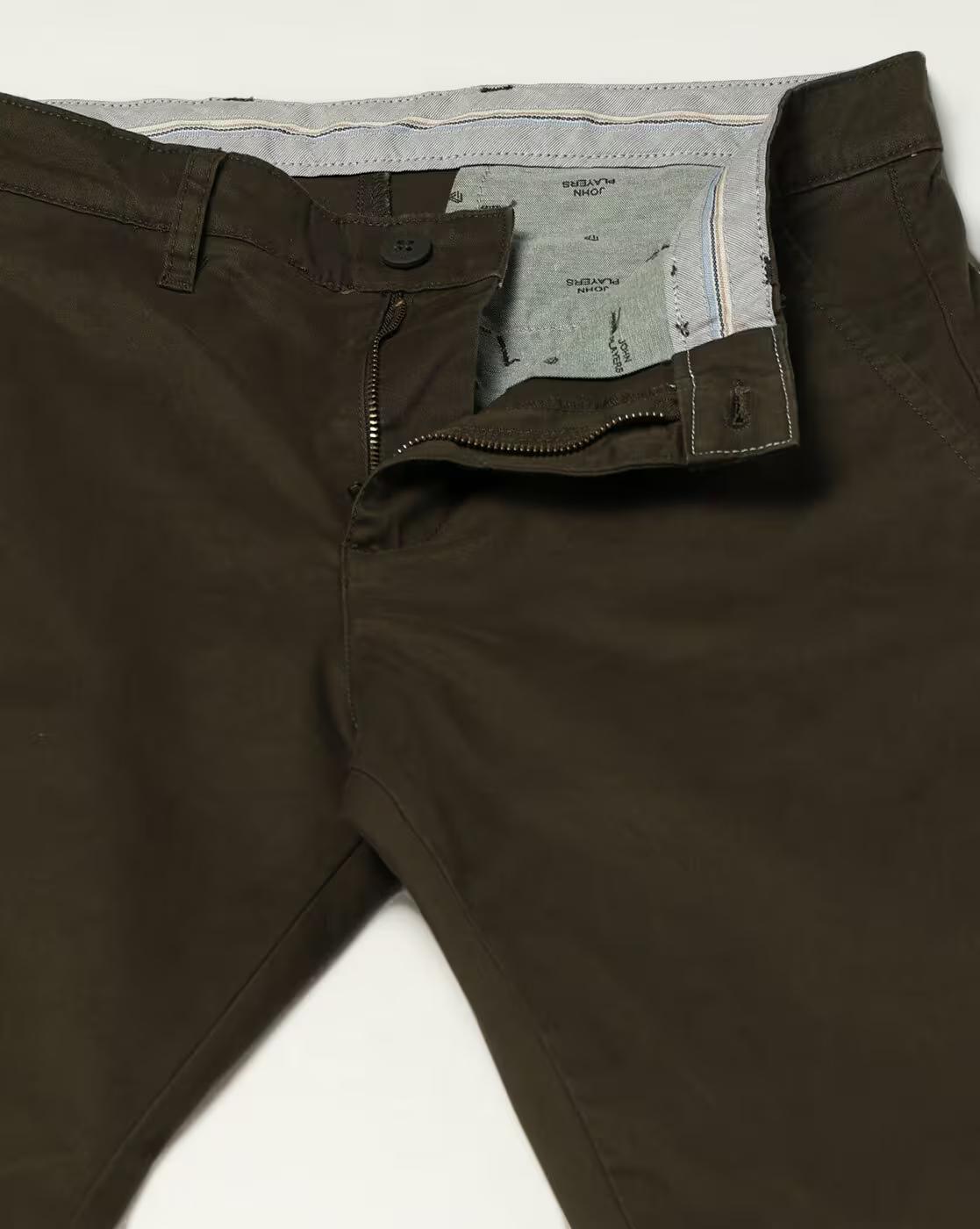John Players | Men Straight Fit Mid-Rise Chinos|4
