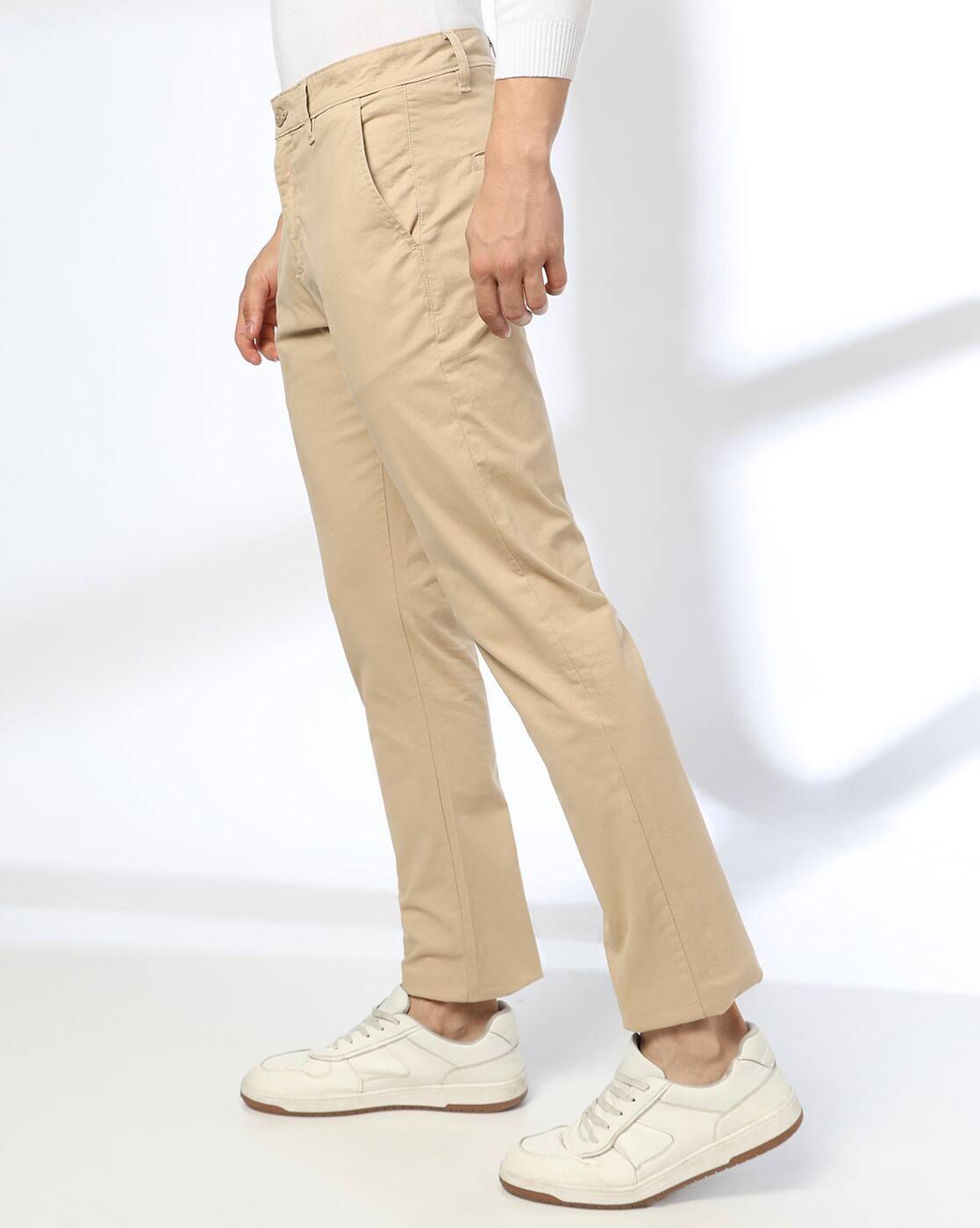 John Players | Men Straight Fit Mid-Rise Chinos|1