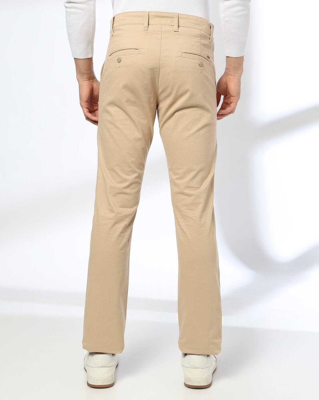 John Players | Men Straight Fit Mid-Rise Chinos|2
