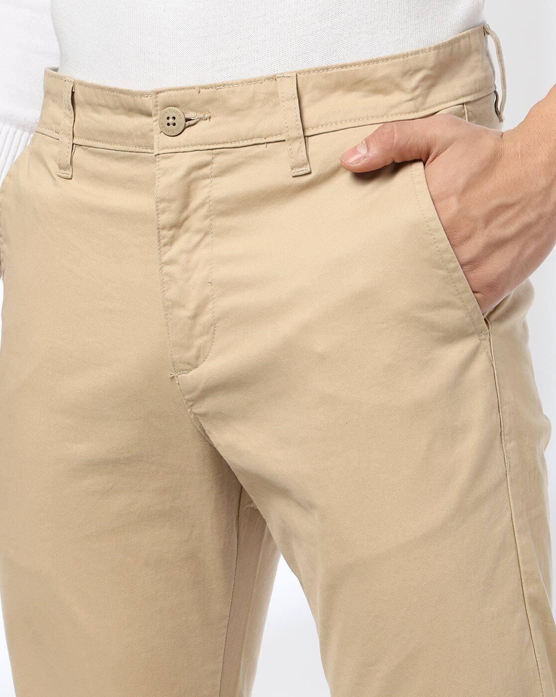 John Players | Men Straight Fit Mid-Rise Chinos|3