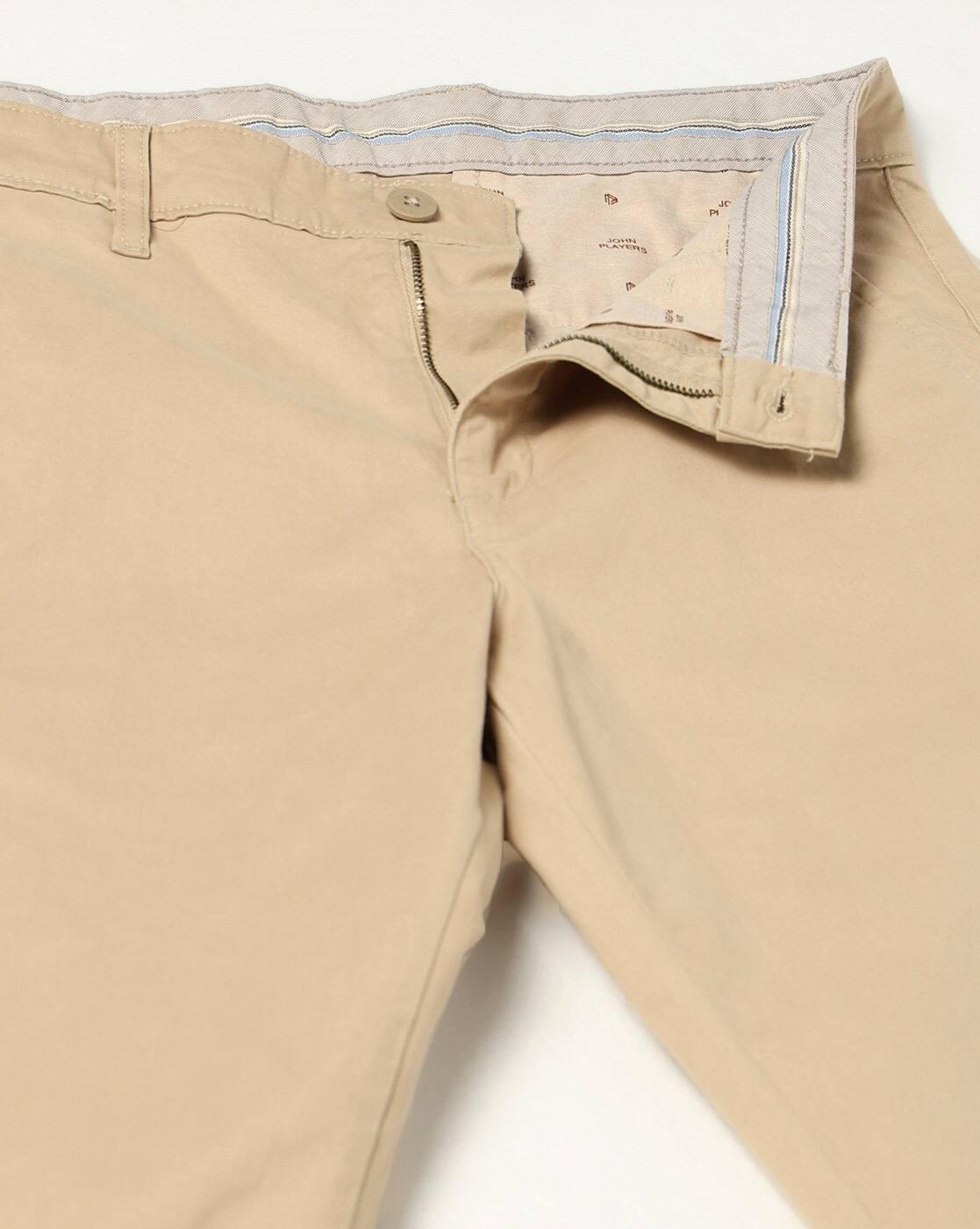 John Players | Men Straight Fit Mid-Rise Chinos|4