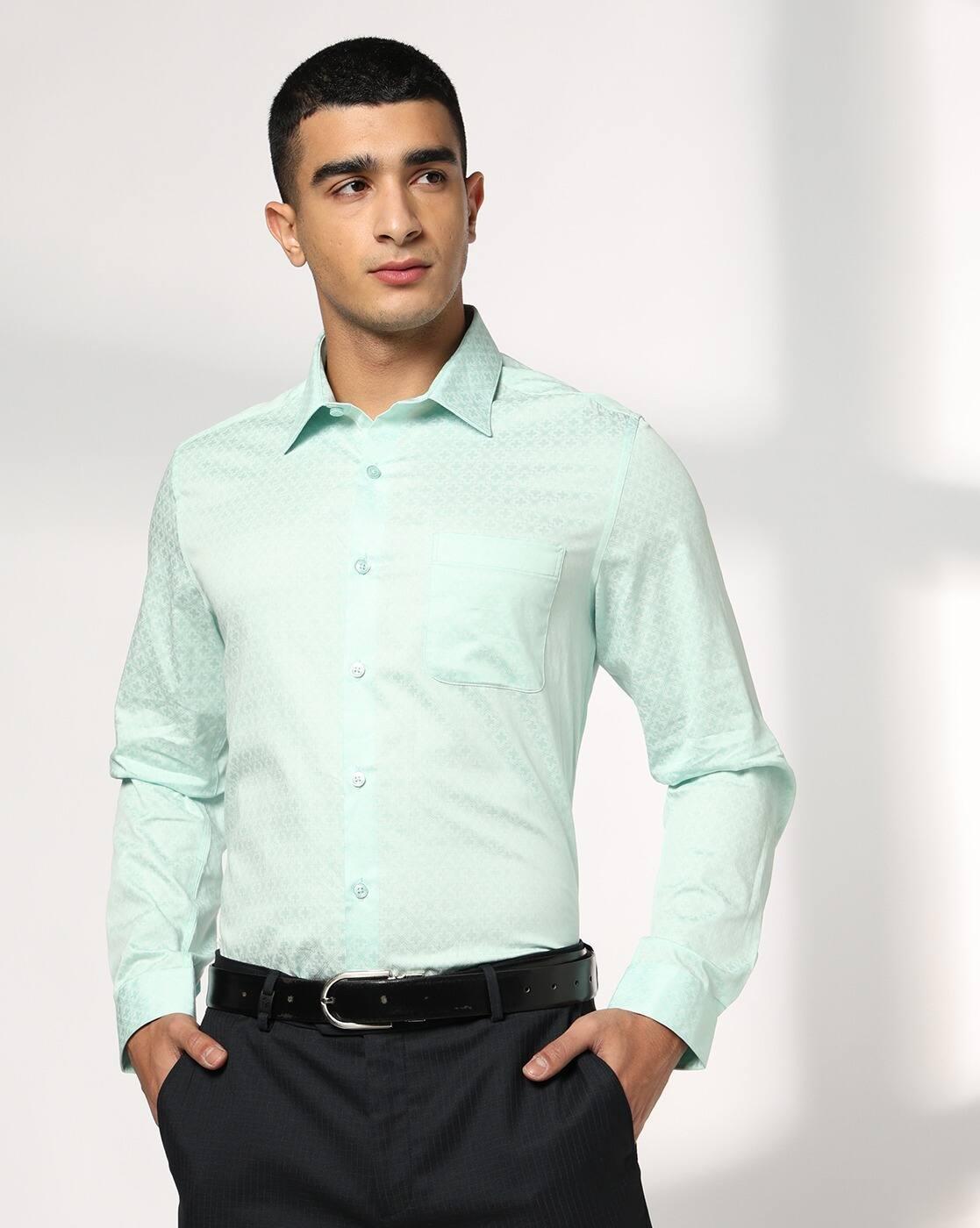 John Players | Men Slim Fit Cotton Shirt with Patch Pocket|0